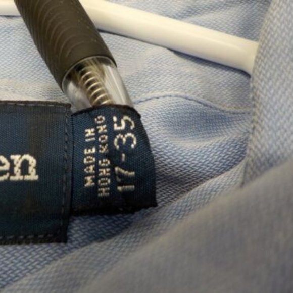 Ralph Lauren Mens Blue Dress Shirt Yarmouth Long Sleeve Formal Button Down 17-35 - Picture 6 of 10